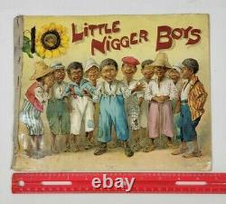10 Little Nigger Boys Children's Book Antique Black Ephemera Published 1890 Rare