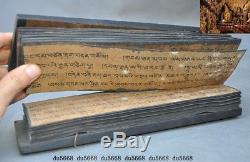 10Rare Tibetan Buddhism Temple Old Wood Xuan paper Scripture Diamond Sutra Book