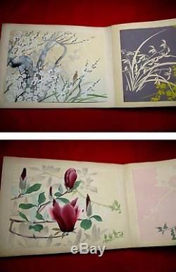 13-320 RARE Large book Japanese flower botanical Woodblock print BOOK