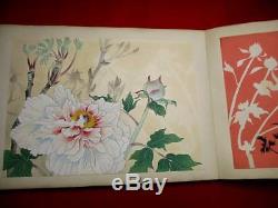 13-320 RARE Large book Japanese flower botanical Woodblock print BOOK