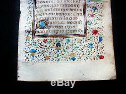 1430 Original Latin Medieval Illuminated Manuscript on Vellum rare Book of Hours
