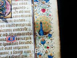 1430 Original Medieval Miniated Manuscript on Vellum, rare Latin Book of Hours