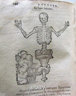 1567 Claude PARADIN Gabriel SYMEON EMBLEM BOOK antique PLANTIN 217 WOODCUTS rare