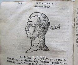 1567 Claude PARADIN Gabriel SYMEON EMBLEM BOOK antique PLANTIN 217 WOODCUTS rare