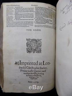 1579 Geneva Bible Antique Elizabethan Breeches Rare Fine Leather Family First Ed