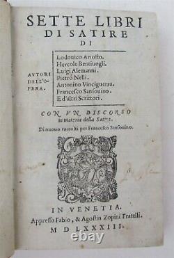 1583 SATIRE POETRY antique book 16th CENTURY rare