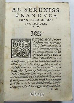 1587 STORIA DI GIOVANNI VILLANI Florence Italy History ANTIQUE VELLUM BOOK Rare
