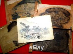 16-420 RARE Japanese Carving WOODBLOCK of Woodblock print book SOBUN