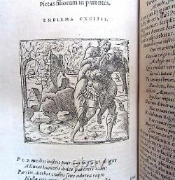 1600 EMBLEMATA by Andreas Alciatus antique ILLUSTRATED EMBLEM BOOK rare