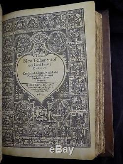 1613/1614 Geneva Bible Antique Breeches Rare Fine Leather Family Holy Kjv Vgc