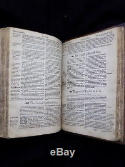 1613/1614 Geneva Bible Antique Breeches Rare Fine Leather Family Holy Kjv Vgc