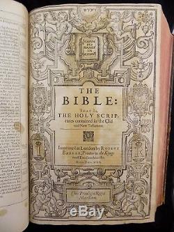 1616 Geneva Bible Folio Antique Breeches Rare Fine Leather Family Holy Kjv Vgc