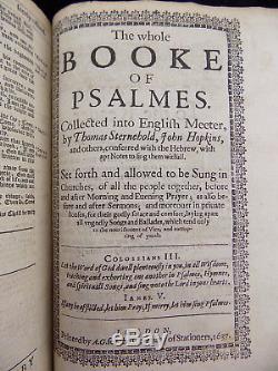 1636 King James Antique Rare Fine Leather Binding Family Display Holy Bible Vgc+