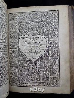 1639 King James Bible, Antique Leather Binding, Rare 6 Title Pages, Map, Complete