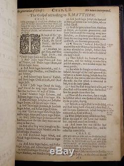 1673 / 1683 King James Holy Bible Complete Antique Rare Fine Leather Binding Vgc