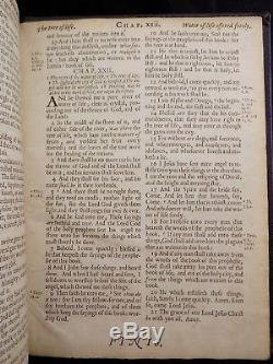 1673 / 1683 King James Holy Bible Complete Antique Rare Fine Leather Binding Vgc