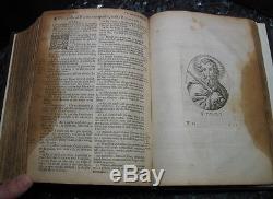 1675 Antique Bible King James Rare Cambridge Lavishly Illustrated Leather