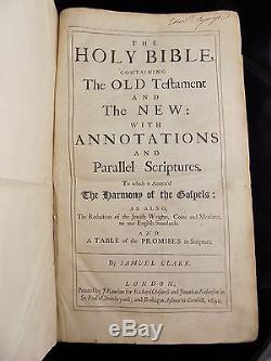 1690 King James Holy Bible Pulpit Folio Antique Rare Leather Display Family Vgc+