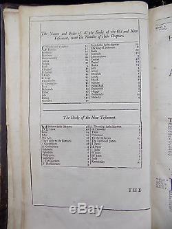1690 King James Holy Bible Pulpit Folio Antique Rare Leather Display Family Vgc+