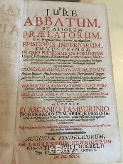1691 Lot 3 Antique Fabulous Rare Books De Jure Abbatum By Ascanio Temburinio