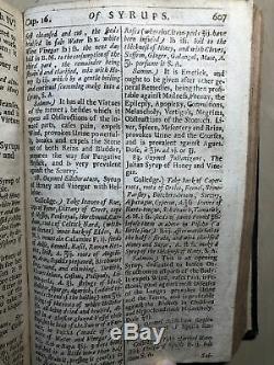 1702 RARE Antique PHARMACY Book MEDICINE Medical HERBAL Recipes HERBS Chemistry