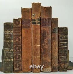 1708SERMONS DE MASSILPOPE'S POEMSAntique 7 Leather Book LotOld SetVERY RARE