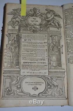 1727 Tur Amazing wooden binding rare book Judaica Hebrew antique signatures WOW