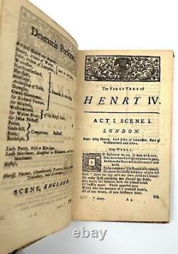 1734 WILLIAM SHAKESPEARE'S' Henry IV Part 1'' J Tonson Rare Book Antique