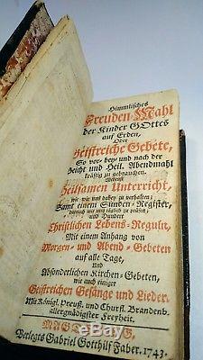 1743 German 18th Century Religious BOOK with Engravings RARE Antique