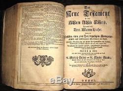 1753 Luther HOLY BIBLE Folio BIBLIA Antique GERMAN Vellum PIGSKIN Lutheran RARE