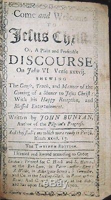 1762 ANTIQUE RARE John Bunyan WELCOME TO JESUS Bible 1611 the pilgrim's progress