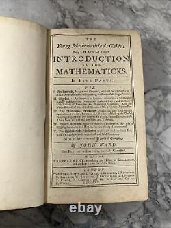1762 Antique Leather Math Book Introduction to the Mathematicks Rare