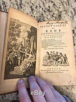 1762 Antique Story Book Select Fables Of Esop (Aesop) Rare