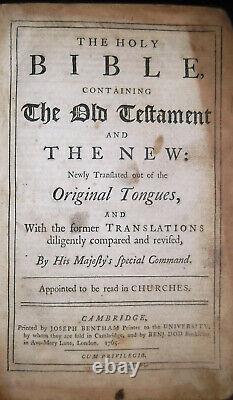 1765 Antique RARE EARLY STANDARDIZED KING JAMES HOLY BIBLE Old and New Testament