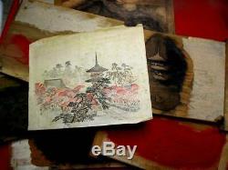 18-600 RARE Japanese Carving WOODBLOCK of Woodblock print book SOBUN