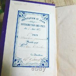 1800 Rare Purple Antique Book French Old Vintage Books Europe