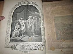 1800's The Holy Bible. Ira Bradley, illustrated, family, rare, American antique