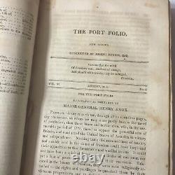 1800s The Port Folio, Vol. VI. 1811 Antique Rare American Literary History book