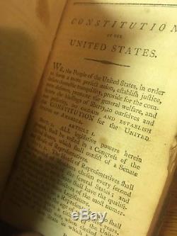 1805 DECLARATION of INDEPENDENCE Massachusetts US CONSTITUTION Antique Book RARE