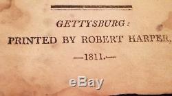 1811 ANTIQUE RARE GETTYSBURG PA US CONSTITUTIONS SIGNED TEXAS NAVY P-Civil War