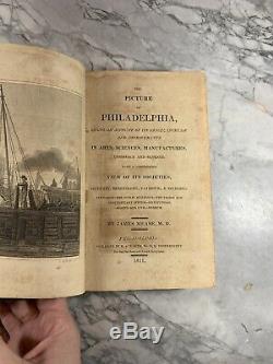 1811 Antique Leather History Book A Picture of Philadelphia RARE