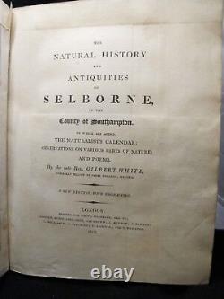 1813 NATURAL HISTORY & ANTIQUES Selborne Plates Orig Leather Binding Rare Book