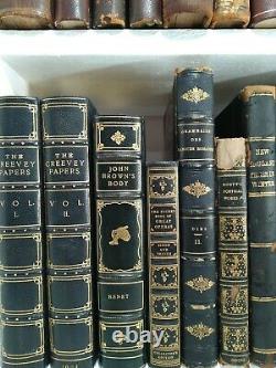 1821SHAKESPEARE3 Feet Of Antique Vtg Leather29 Book LotOld Decor SetRARE