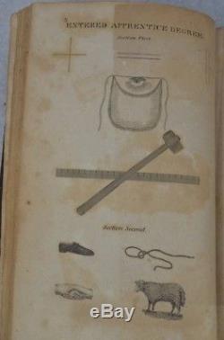1826 Masonic Freemasonry book early Hieroglyphic Monitor leather antique rare