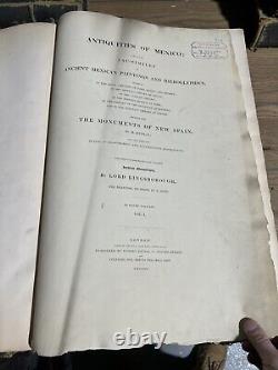 1831-1848 Massive Folios Kingsborough's Antiquities of Mexico RARE, 6 of 9 vol