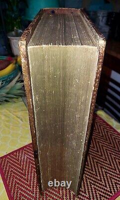 1832 HOLY BIBLE Folio Leather KJV Antique Rare Beautiful Engravings 17.5 Tall