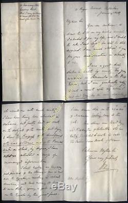 1849 Governor of BERMUDA, William Reid, RARE letter, re his Book of Storms