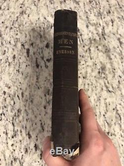 1850 Antique Ralph Waldo Emerson FIRST EDITION book Representative Men RARE