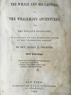 1850 WHALING First Edition 17 Engravings Whales Harpoons Rare Maritime Book