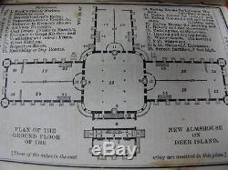 1851 BOSTON ALMANAC Fold Out Map MINIATURE Rare ANTIQUE Calendar VTG Journal
